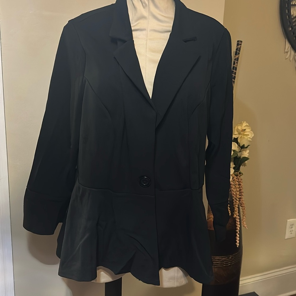 Black peplum blazer